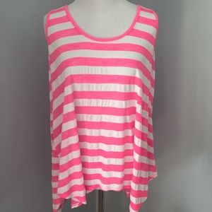 Pink and White muscle tee by no boundaries